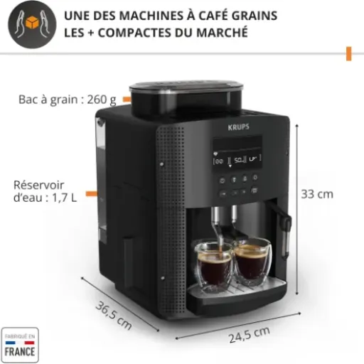 Avis KRUPS Essential YY8135FD : la machine à café grains compacte et simple pour l’expresso au quotidien