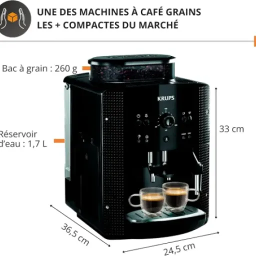 Avis Krups Essential YY8125FD : la machine à café grain compacte et directe pour l’espresso du quotidien