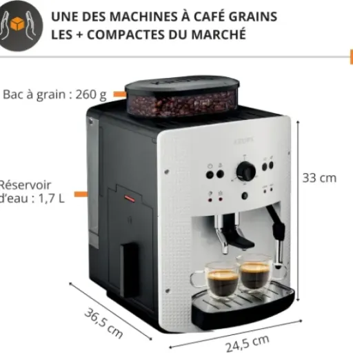 Avis KRUPS Essential EA810570 : la machine à café grain compacte et simple pour l’expresso au quotidien