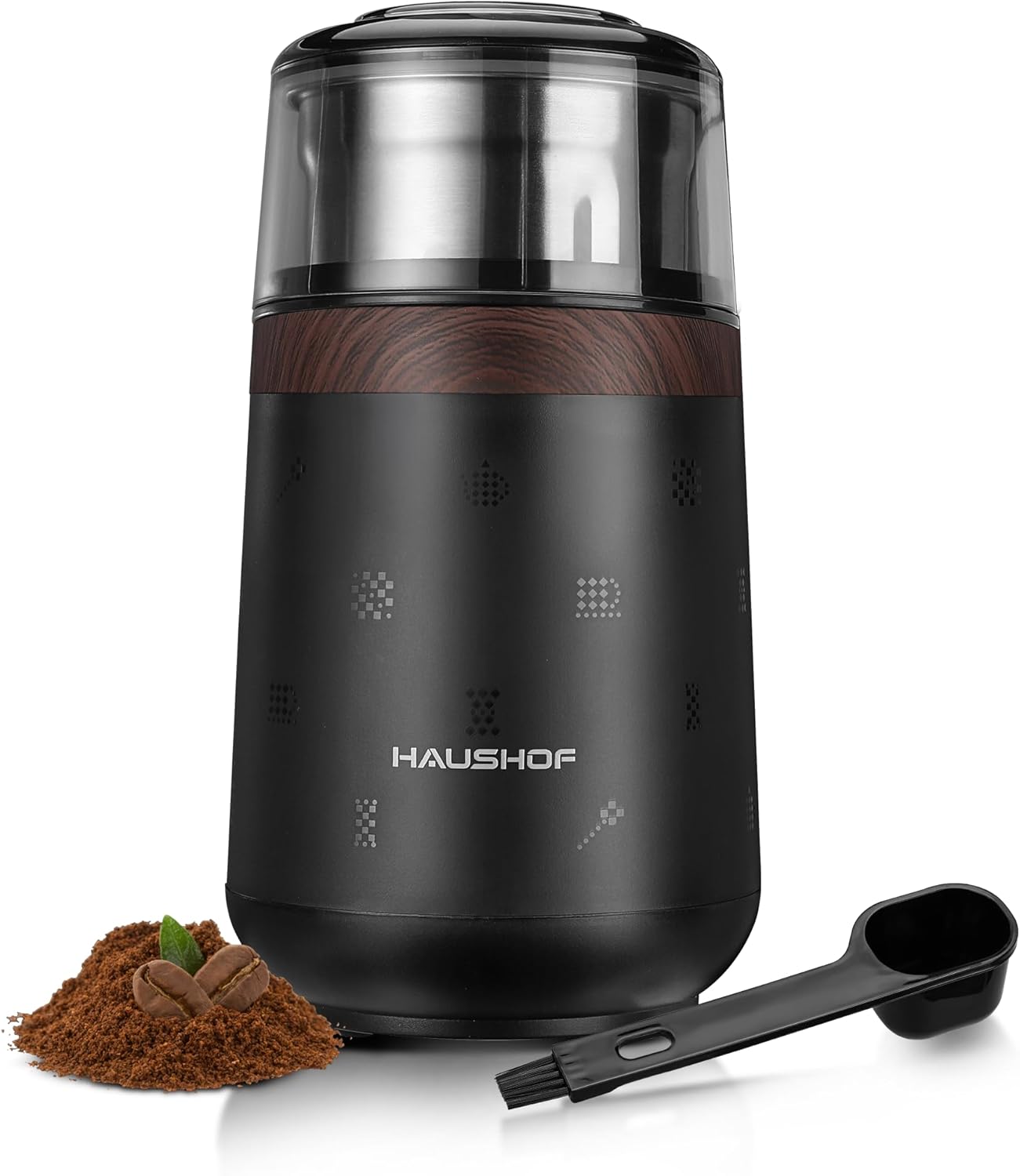 Moulin à Café Électrique 150 W, Lames en Acier Inoxydable, pour Moudre Grains à Café, Épices, Graine de Lin, Poivre, et Autres Qualité Alimentaire 75 g