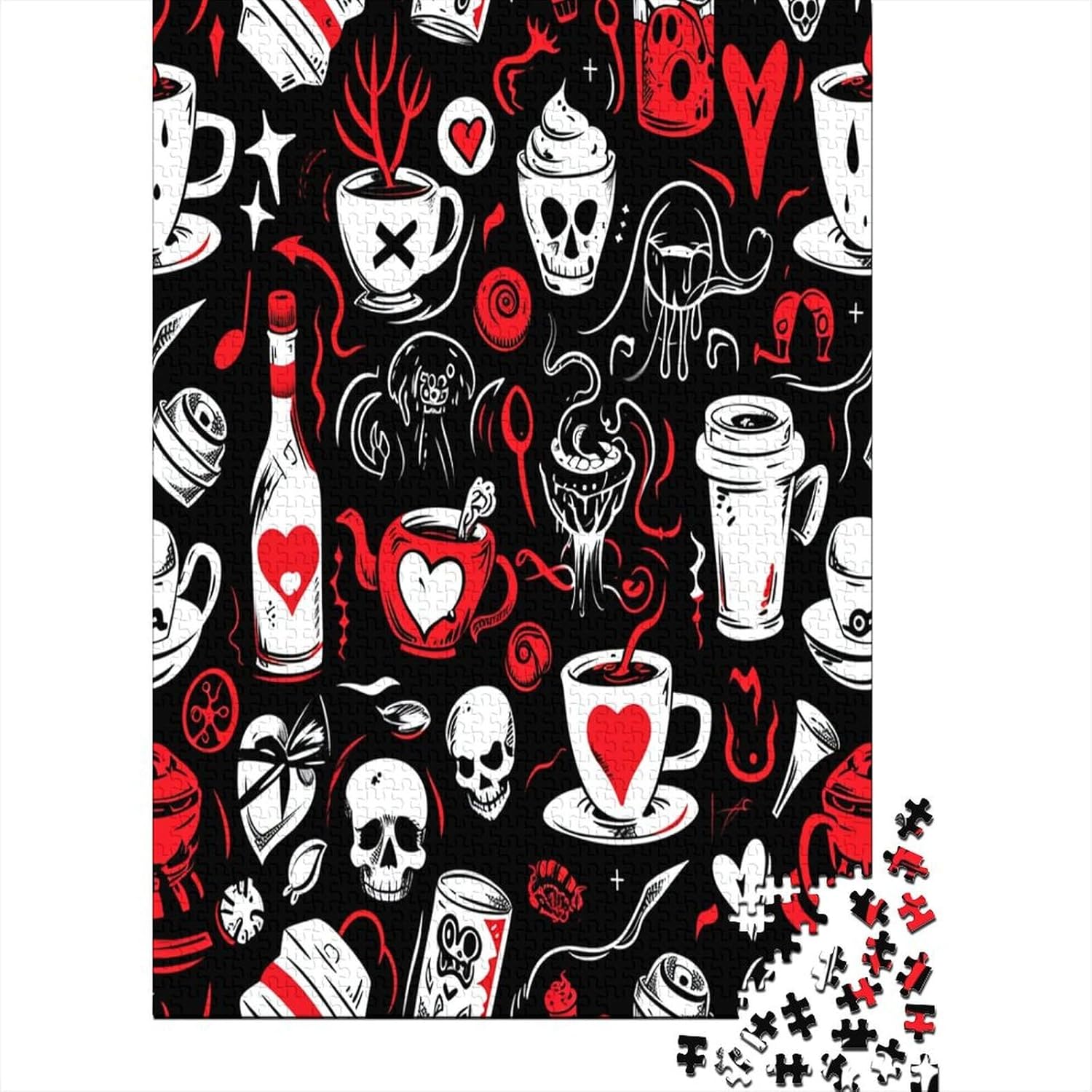 Mignon Symbole café lié Puzzle 1000 Pièces en Bois pour Adultes pour des Jeux D'activités Familiales StimulLes Fourmis Puzzles 1000 Pièces pour Adultes 1000pcs (75x50cm)