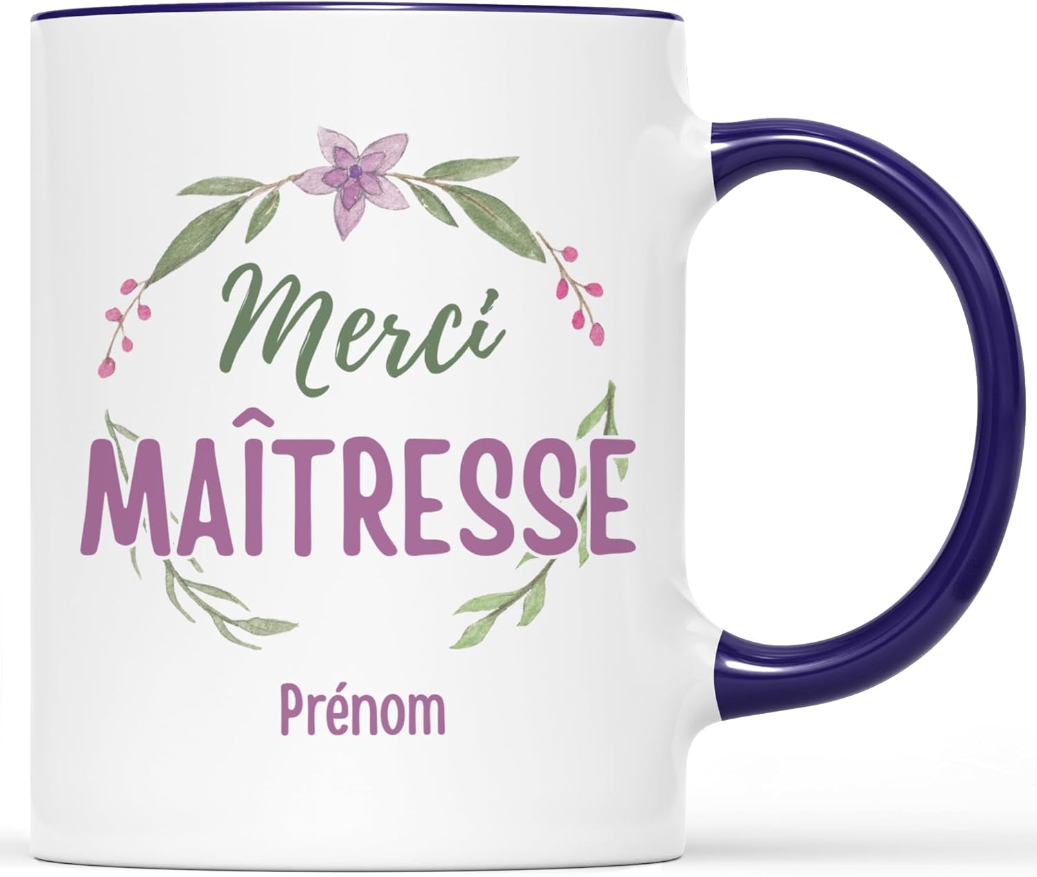 𝗖𝗔𝗗𝗘𝗔𝗨 𝗣𝗟𝗨𝗦 Mug Personnalisé Prénom - Merci Maîtresse - Cadeau Personnalisé Maitresse, Cadeau Maîtresse, Cadeau Fin d'Année, Cadeau Maitresse Mug, Mug Personnalisé Merci Maitresse