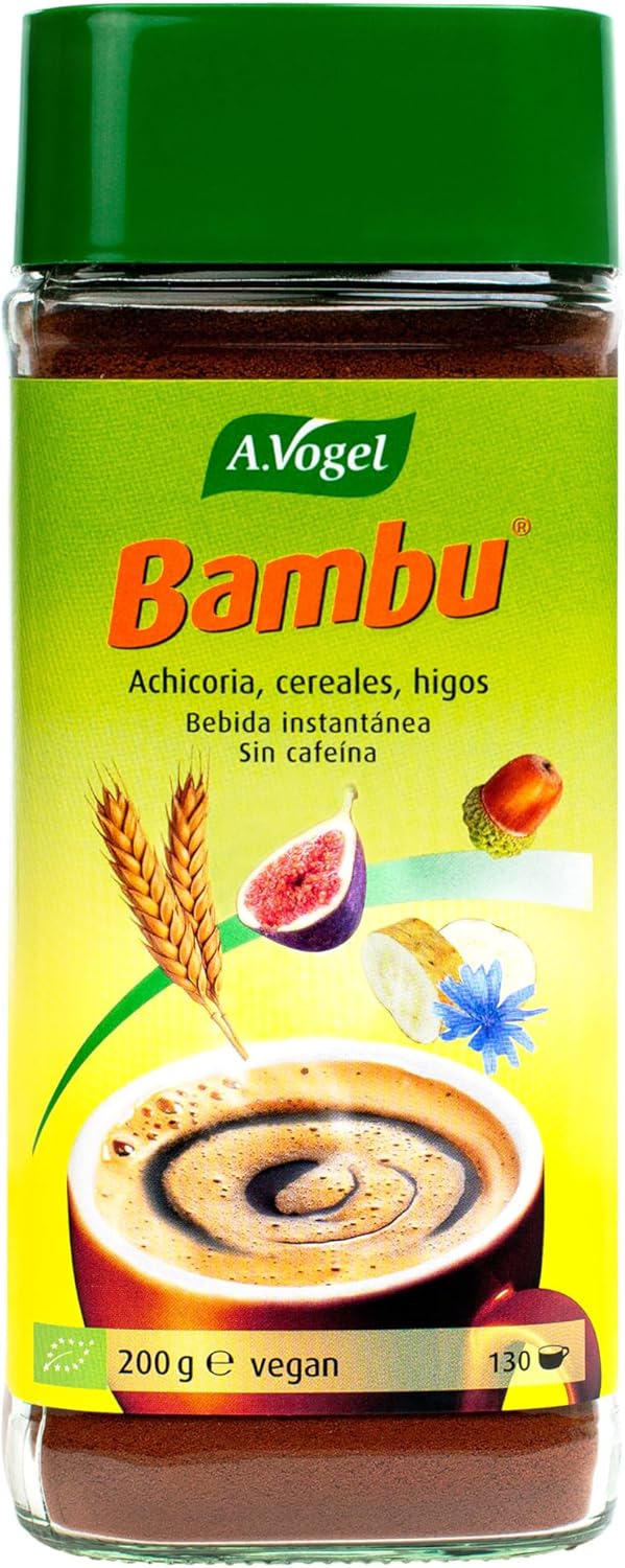 A.VOGEL Bambu - Substitut de Café Instantané Bio - Boisson Soluble, Sans Caféine et 100% Naturel - Fruits et Céréales Torréfiées - À Consommer chaud ou Froid - 200g