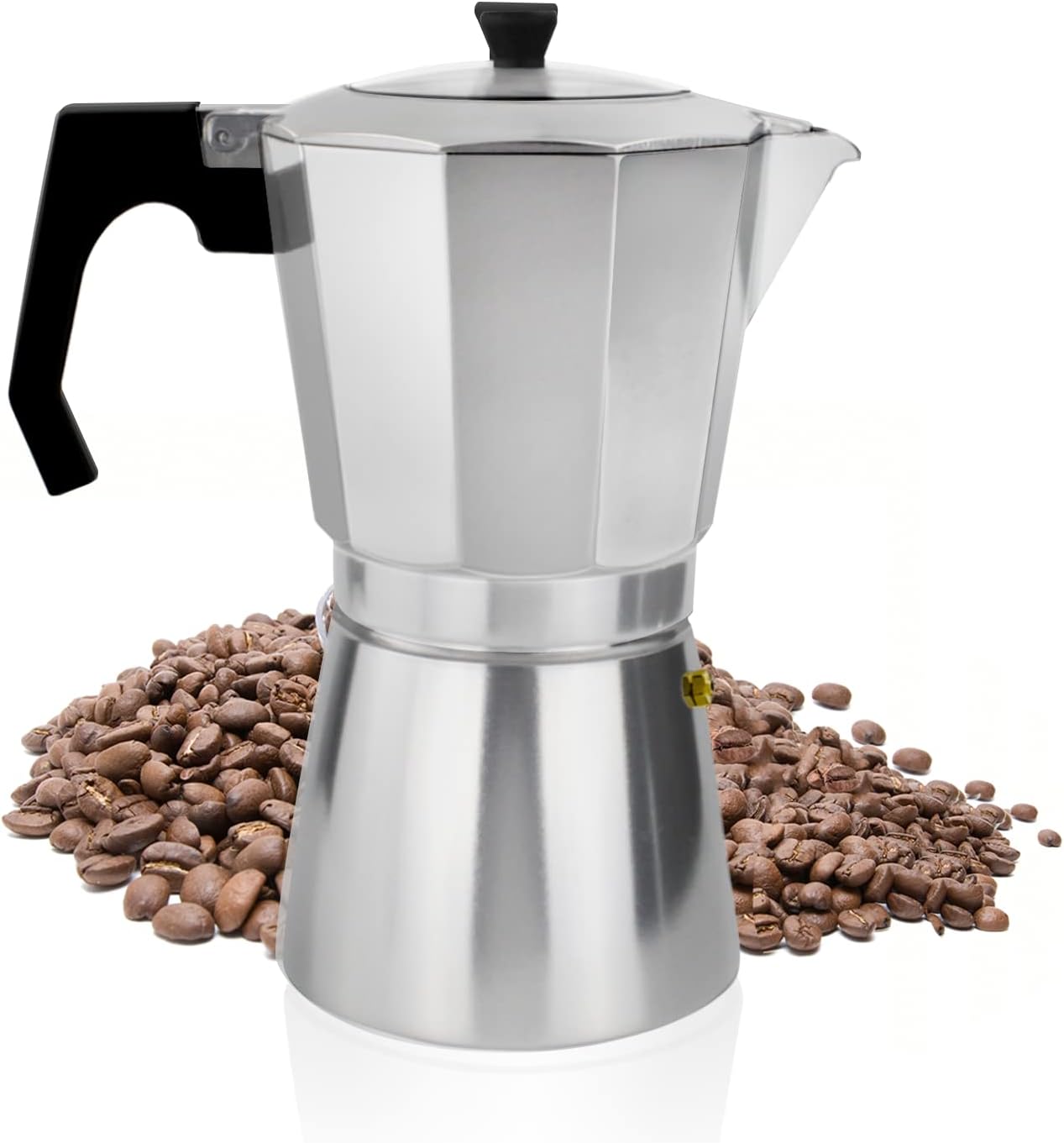 ACTIV CUISINE Cafetière Italienne Aluminium, 14 Tasses La Cafetière Expresso Iconique, Le Vrai Café Italien, Cafetière Moka 700 Ml, Argent