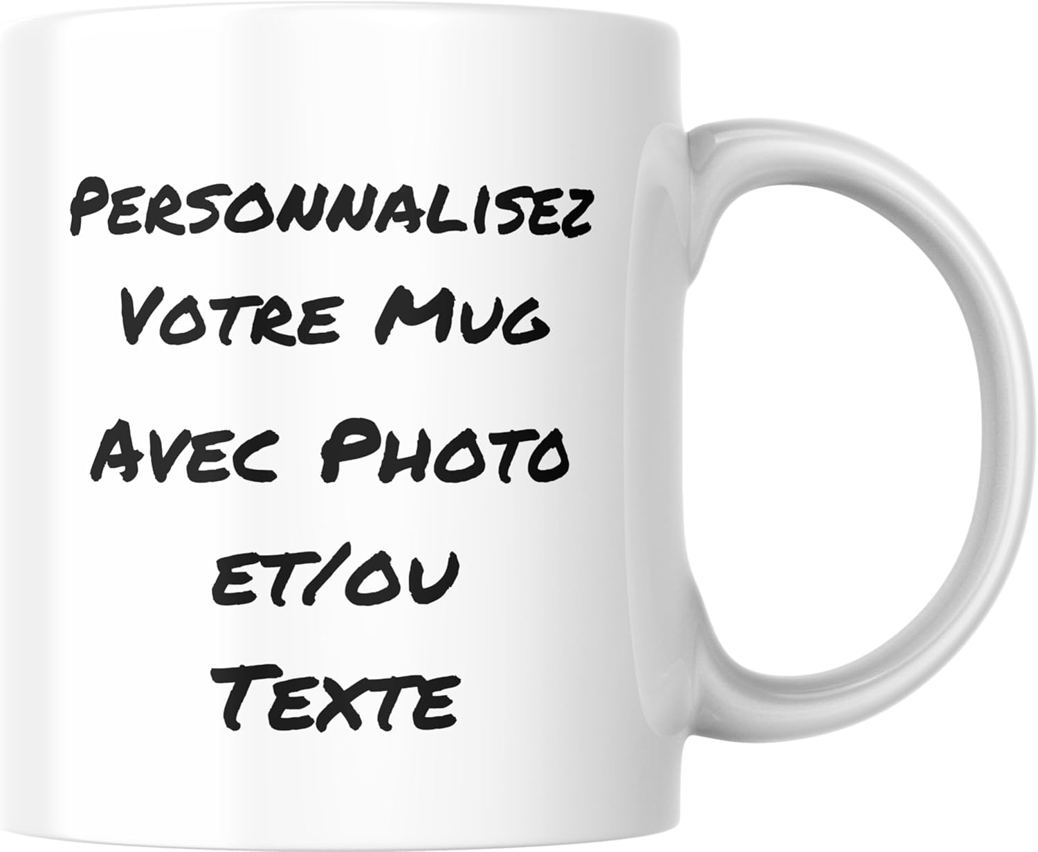 Fapadjo Mug Personnalisable Photo Texte, Tasse A Cafe Personnalisée Prénom, Cadeau D'anniversaire, Souvenir, Naissance, Collègue (intérieur noir)