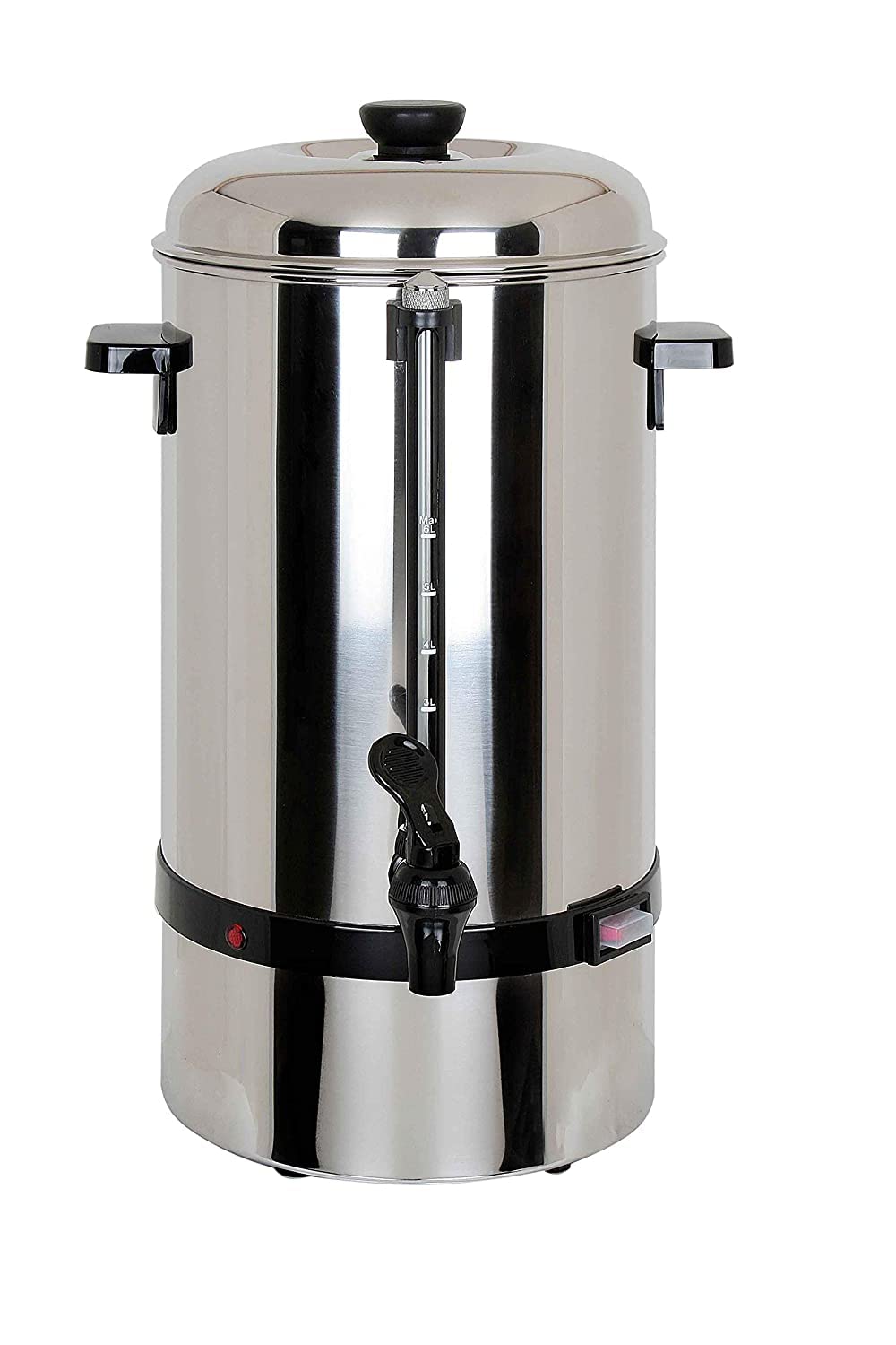 Percolateur 6,5 Litres - Machine à Café à Filtre Permanent Inox + Thermos Café Inox - Robinet Anti-Gouttes - Indicateur de Niveau - 40 Tasses - Ø225 mm x H.478 mm