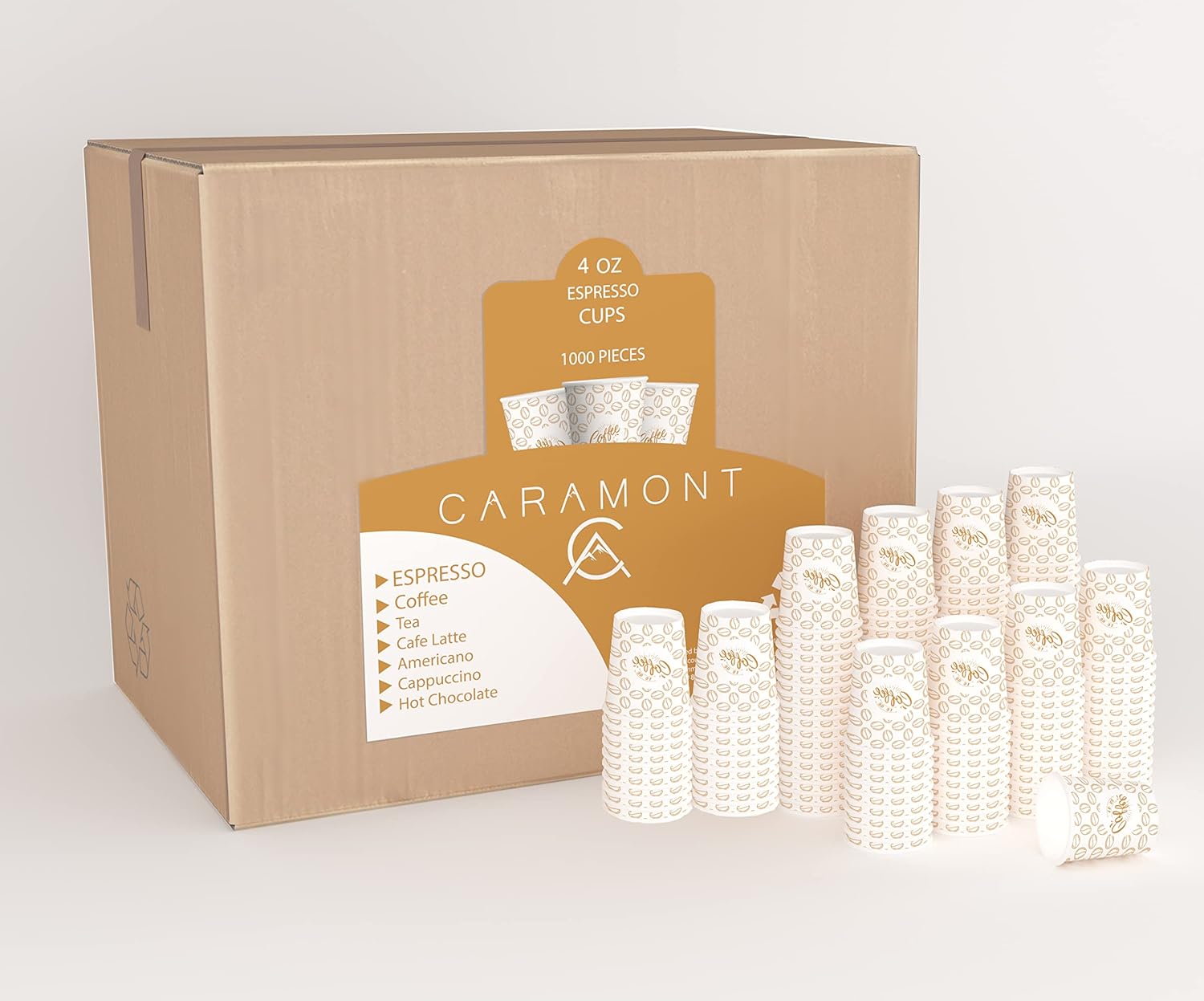 4 Oz 1000 Espresso Gobelets en Carton,Écologique,Jetables,Résistant à la Chaleur,Carton Qualité,Idéal pour Toutes Les Boissons Chaudes ;Café,Thé,Chocolat etc.