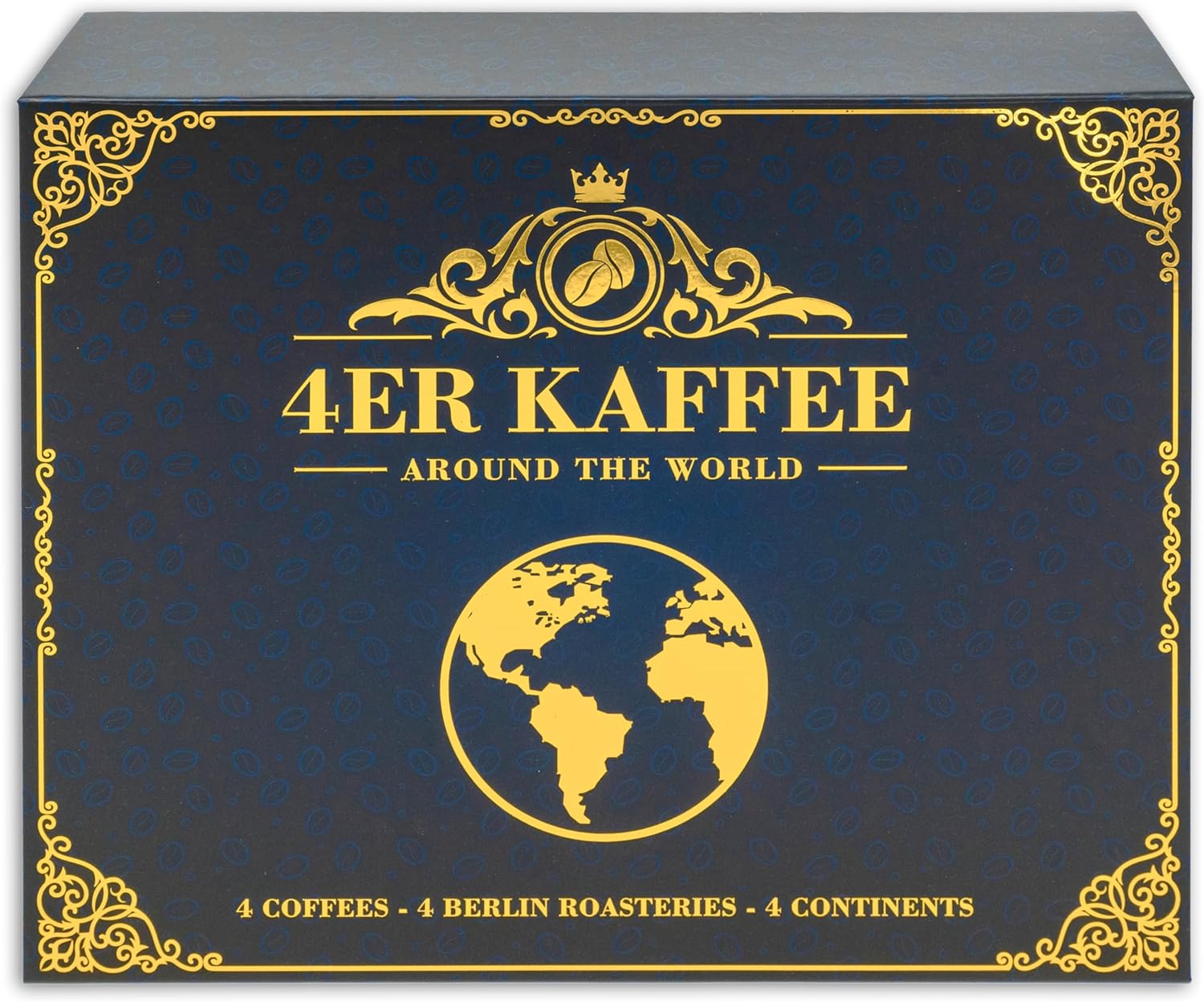 Coffret cadeau café de 4 torréfacteurs berlinois - Around The World - 4 cafés d'origine unique de 4 continents - Idée cadeau pour hommes & femmes - Coffret découverte de grains (400g, Moulue)
