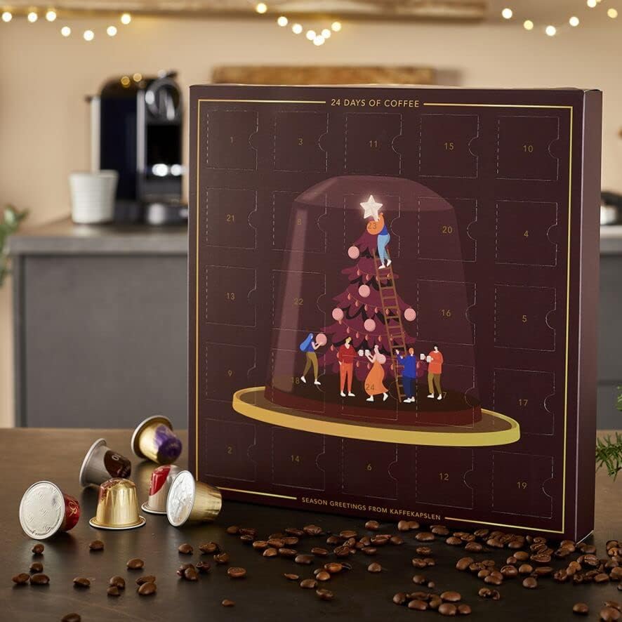 Calendrier de l'Avent avec Café,Capsules compatibles pour Nespresso "Emballage renforcé"