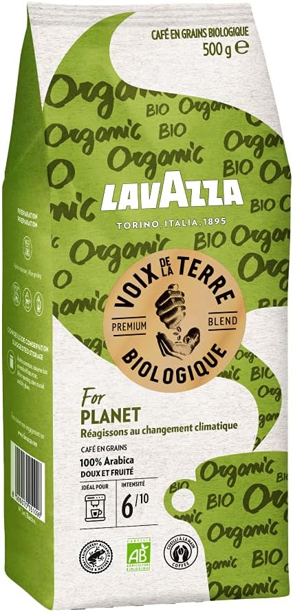 Café Grain Bio ¡Voix de la Terre! For Planet - 100 % Arabica - Certifié Rainforest Alliance - Cueilli à la Main - Paquet de 500 g