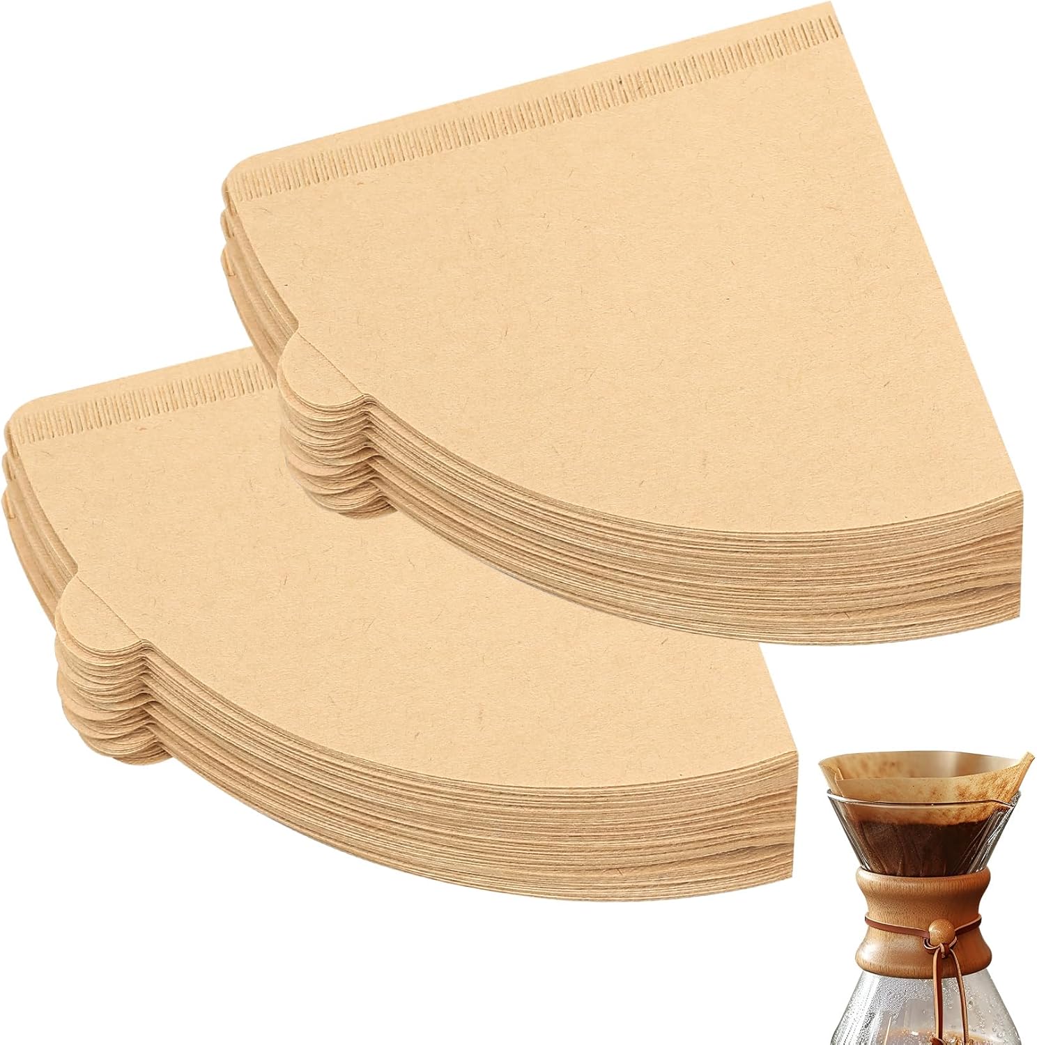 200 Pcs Filtres à Café en Papiers de Filtre à Café Papier Taille 2, Forme en V Papier de Filtre à Café Non Blanchi, Filtre à Café Cône, Filtres en Papier à Café pour Cafetière Filtre Machines à Café