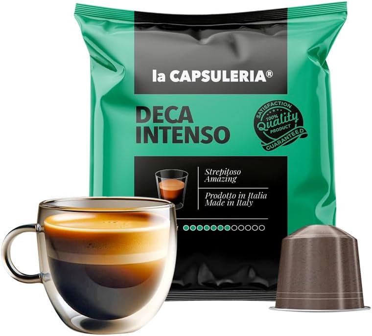 Café DECAFFEINÉ (100 Capsules) compatible avec Nespresso - (La Capsuleria) Café DECAFFEINÉ 100 unité (Lot de 1)