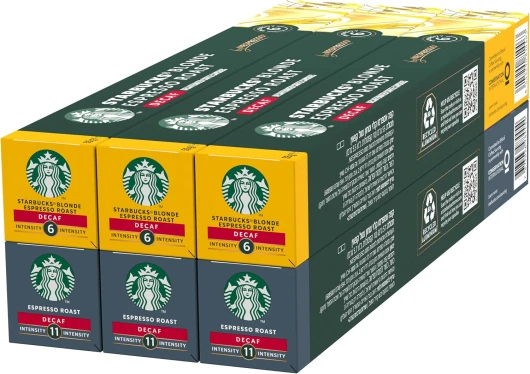 Pack Découverte Decaf by Nespresso, Capsules de Café 6 x 10 (60 Capsules) - Exclusivité Amazon