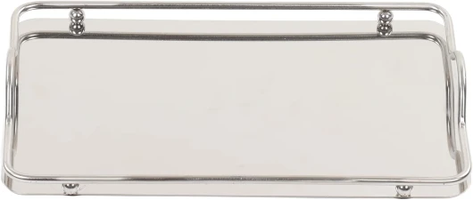 Plateau en Acier Inoxydable, Grand Plateau Rectangulaire pour Tasses à Café Et à Eau, Assiette Alimentaire pour la Maison Et Le Salon, 13.58x7.68x2.36 Pouces