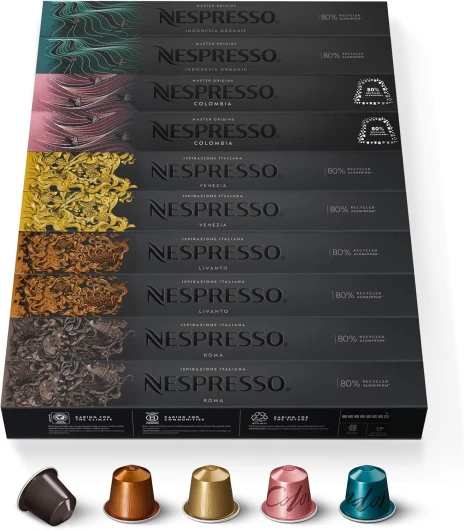 Original – Bundle 100 Capsules de Café – Torréfaction Équilibrée, Intensité Moyenne - 20x Roma – 20x Livanto – 20x Colombia – 20x Indonesia – 20x Venezia