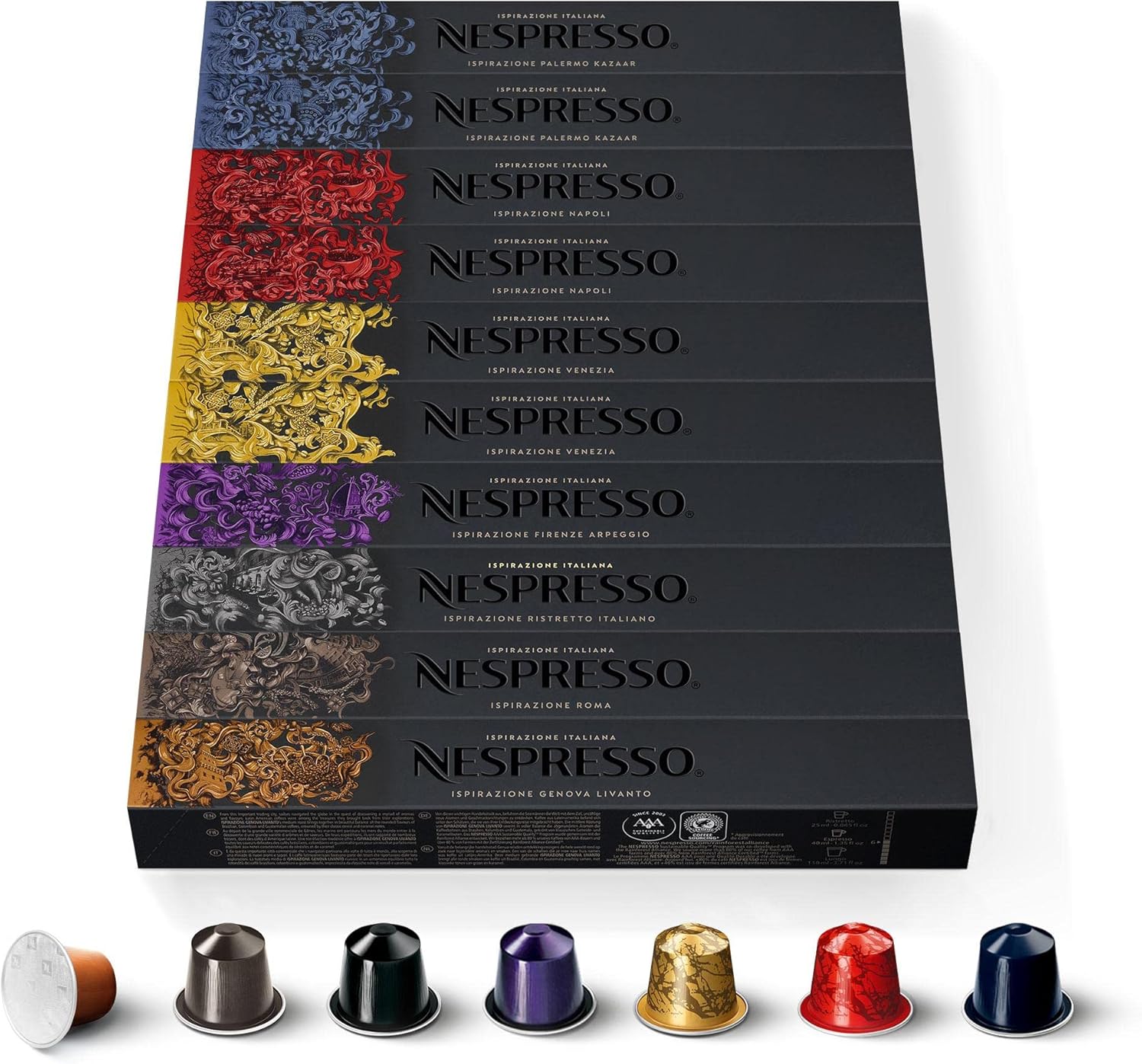 Original - Bundle Ispirazione Italiana 100 Capsules de café - 20x Kazaar, 10x Ristretto, 10x Arpeggio, 20x Napoli, 20x Venezia, 10x Roma, 10x Livanto