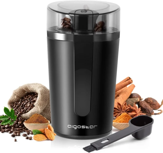 Natural 30RRJ - Moulin à Café Électrique Compact Broyeur à Café, épices, graines ou céréales - 200W, capacité de 60g, lames en acier inoxydable anti-usure.