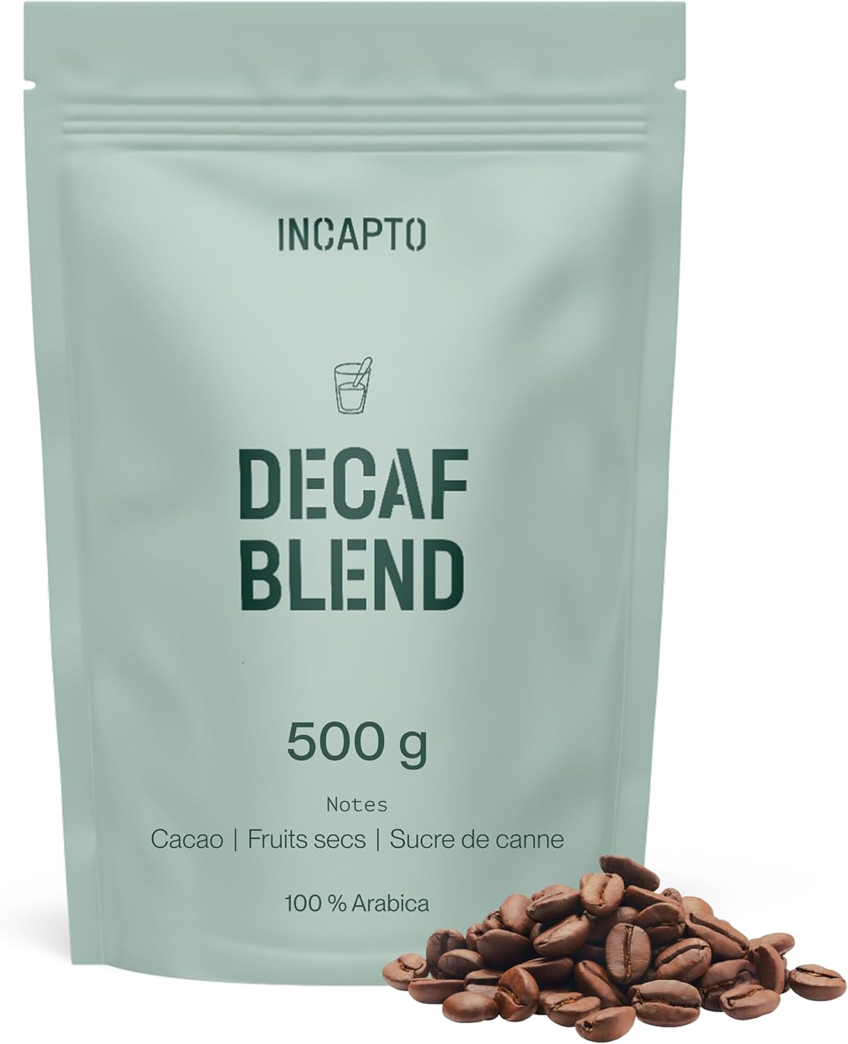 Café Décaféiné de Spécialité en Grain 500g - Sélection de cafés 100% Arabica du Brésil - Procédé Swiss Water - Décaféination Naturelle à l’Eau - Décaféiné