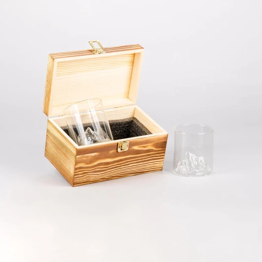 Lot de 2 verres à whisky en verre borosilicate de montagne - 310 ml