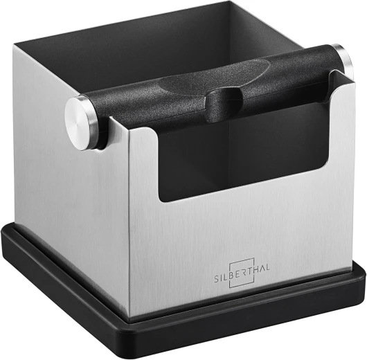 Boîte Bac Marc de Café Inox Avec Porte Version 2.0 - Knock Box - Filtre Intégré En Silicone - Usage Silencieux Et Sable - Idéal Pour Barista