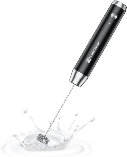 Mousseur à lait Rechargeable, Appareil à Mousse électrique Portatif, étanche, Amovible, en acier inoxydable, Mélangeur de Boissons, Mousseur Pour Lattes, Cappuccino, Sans Support