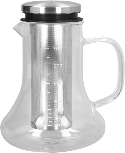 Carafe à Café Infusée à Froid, Verre Otufan Transparent Avec Théière De Bureau Portable 700 Ml Adaptée Pour les Fêtes, les Familles Et les Partenaires