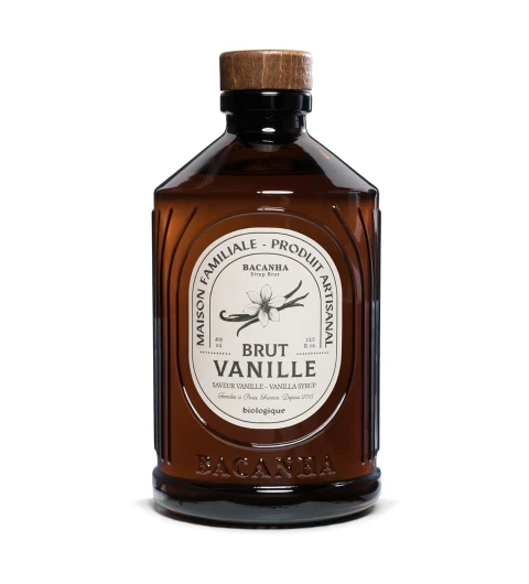 BACANHA - Sirop Bio et Brut - Sirop de Vanille - Pour Café, Cappuccino, Thé et Cocktail - 400 mL