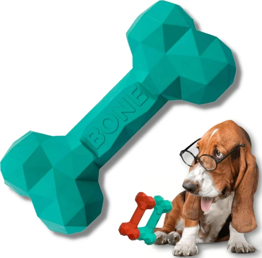 Jouet Chien à Mâcher - Résistant à La Morsure - Brosse à Dents Chien Jouet - Distributeur Nourriture Croquettes Friandise Chien - Anti Stress - Jouet Caoutchouc Chien Naturel - Cadeau Chien M VERT