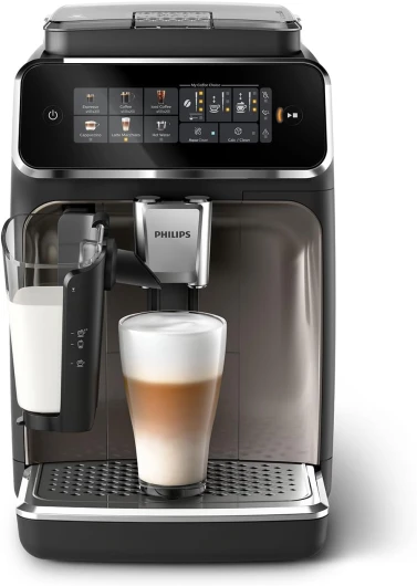 Machine à Expresso Entièrement Automatique Séries 3300-6 Boissons,Écran tactile couleur moderne,Système à lait LatteGo,SilentBrew,Broyeur 100%Céramique,Filtre AquaClean.Noir Chrome (EP3347/90) Carafe Latte Go 6 Boissons