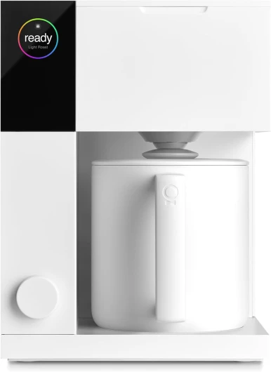 Cafetière de précision Aiden - Carafe thermos 10 tasses, aide à l'infusion intégrée, programmation, réservoir d'eau amovible, blanc mat