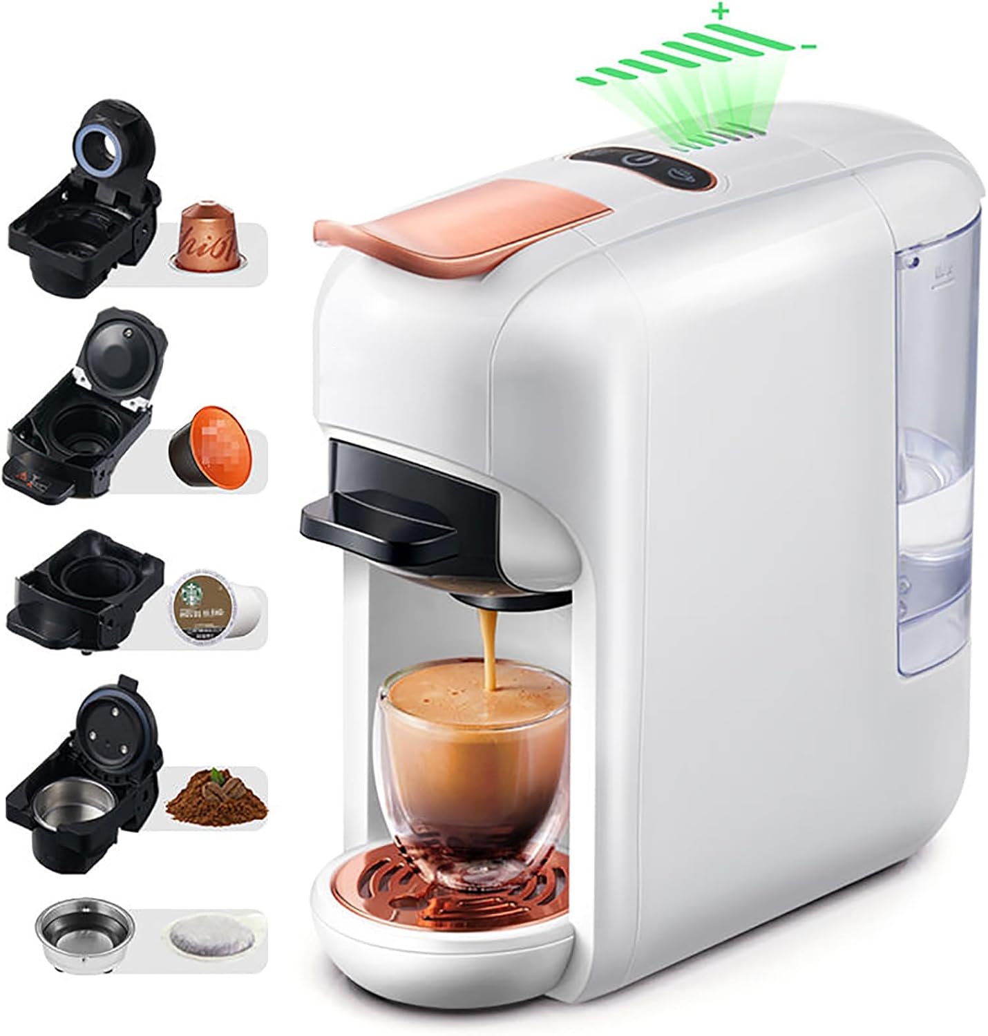 WUDLi Cafetière Multi-Capsules, cafetière Professionnelle, Machine à Expresso 19 Bars pour dosettes, pour Kcup*/Nes*/DG*/Espresso en Poudre pour la Maison ou Le Bureau