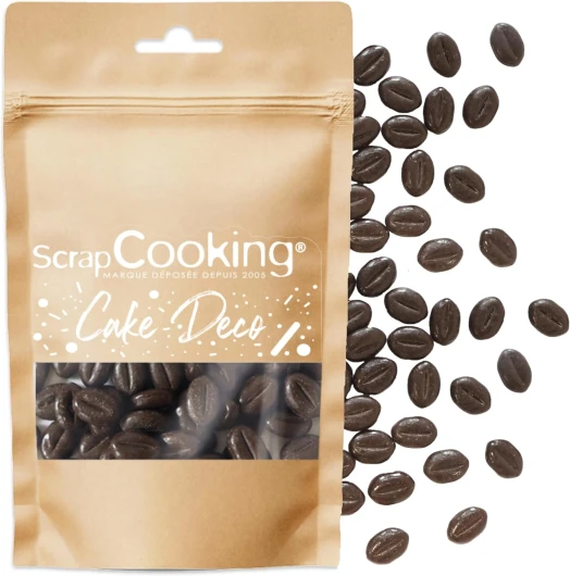 Grains de Café au Chocolat Noir 80 g - Décorations Alimentaires - Déco à Croquer pour Gâteaux, Bûches Pâtisseries, Café - Sprinkles - 7461