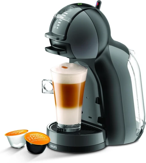 Krups Nescafé Dolce Gusto Machine à café capsules multi-boissons, 0.8 L, 15 bars, Cafetière compacte, Arrêt automatique, Taille de boisson réglable, Mini Me, Noir/Anthracite KP123810