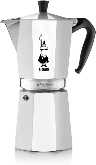 Moka Express: La Cafetière Expresso Iconique, Le Vrai Café Italien, Cafetière Moka 18 Tasses (800 Ml), Aluminium, Argenté