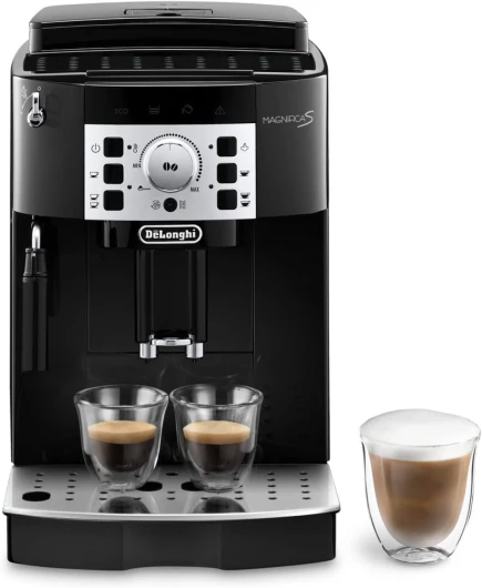 De'Longhi Magnifica S Machine a Café Grain ECAM22.110.B, Machine Expresso et Cappuccino, 1.8L, Noir [Exclusif Amazon] Noir avec Finition Chromée