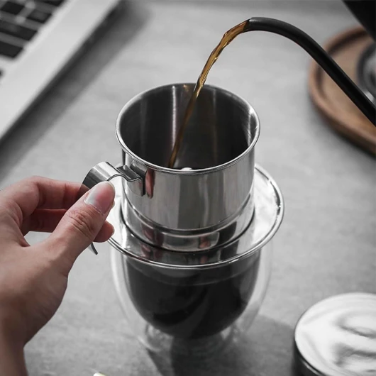 Filtre à café vietnamien en acier inoxydable 304, extraction parfaite à chaque fois (noir)