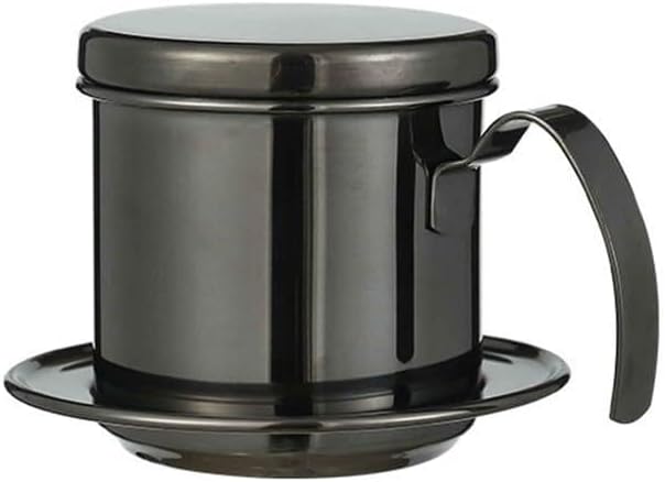 Filtre à café vietnamien en acier inoxydable pour extraction de café riche (noir)