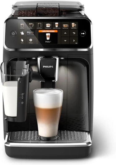 Série 5400 Machine Expresso - Café à Grain - LatteGo Mousseur à Lait, 12 Spécialités de Café, Affichage Intuitif, 4 Profils Utilisateur, Noir (EP5441/50)