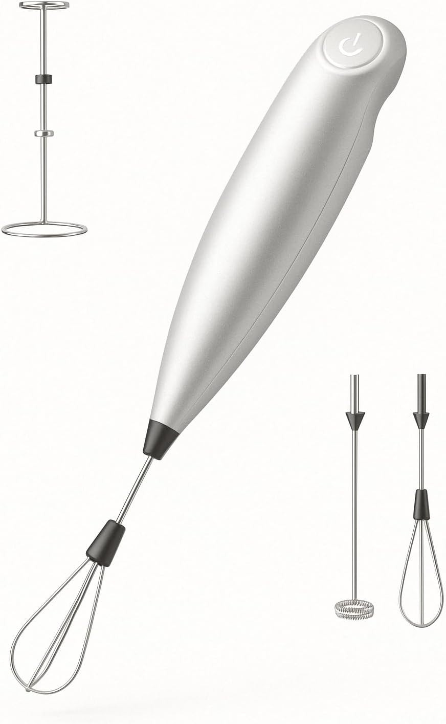 Mousseur à Lait électrique, Fouet électrique, Mousseur à Lait cappuccino, à Piles, Mélangeur Puissant pour Café, Latte, Chocolat chaud, Cappuccino, Matcha, Oeufs, Sauces, Vinaigrettes