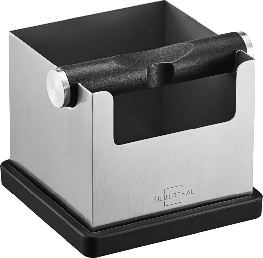 Boîte Bac Marc de Café Inox Avec Porte Version 2.0 - Knock Box - Filtre Intégré En Silicone - Usage Silencieux Et Sable - Idéal Pour Barista