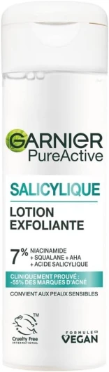 Pure Active - Soin Exfoliant Visage - Réduit Les Marques D'acné & Les Pores - Niacinamide, AHA & Acide Salicylique - Formule Liquide Légère - Vegan & Cruelty Free - Unisexe - 120 ml Lotion Exfoliante