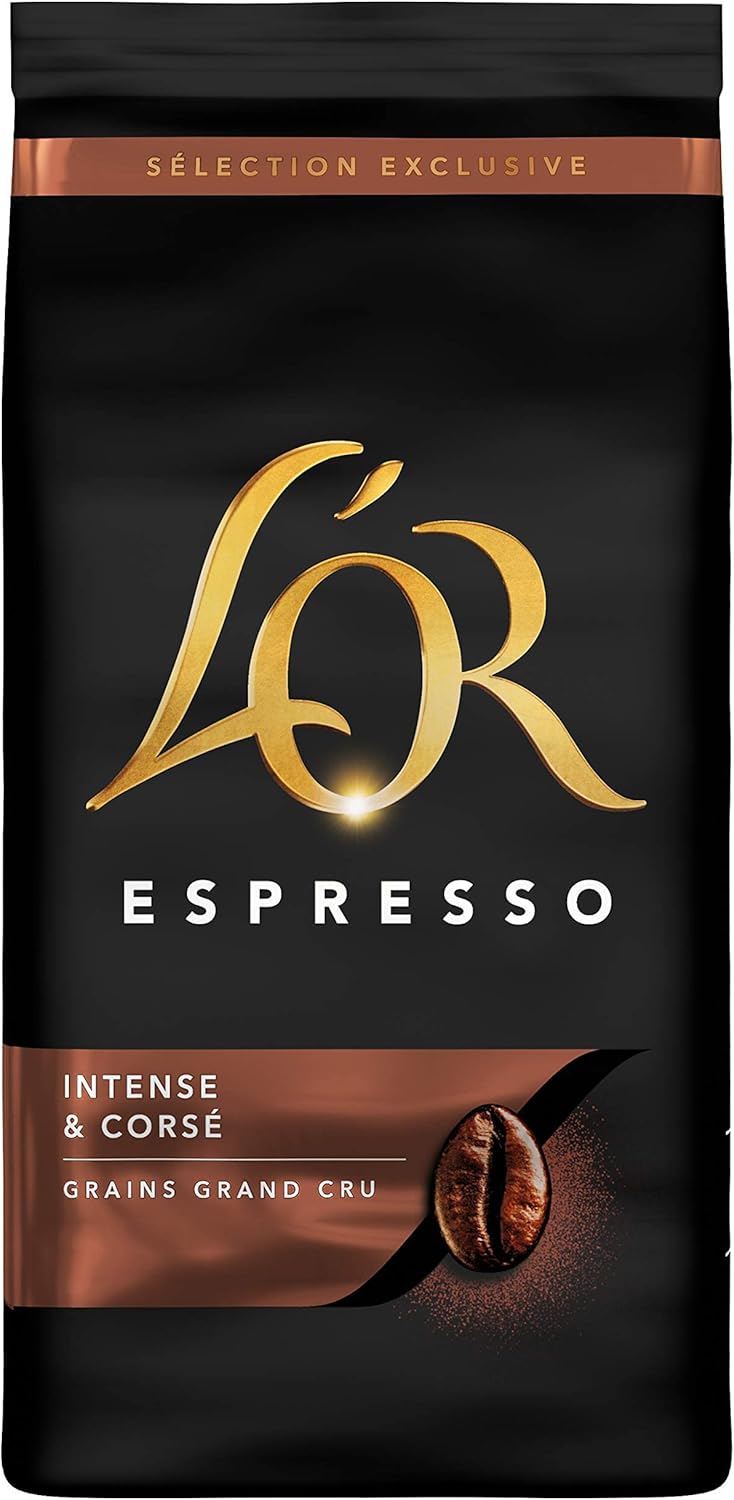 L'OR, 3Kg Café en Grains Espresso, 100% Arabica, Intensité 8, 6x500g café corsé et intense 500 g (Lot de 6)