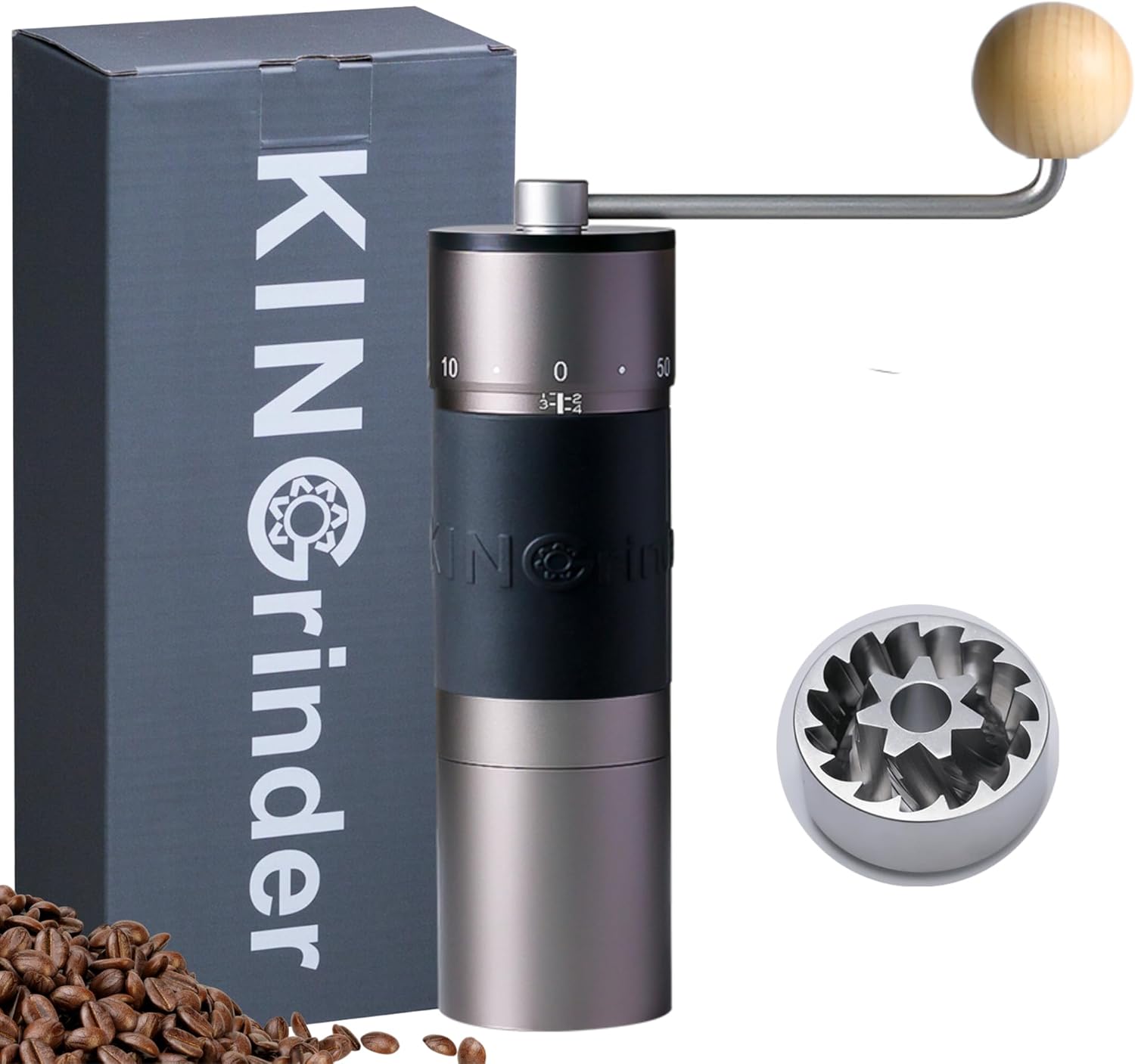 K6 Moulin à café manuel avec 200 degrés de mouture réglables pour Aeropress, French Press, Drip, Expresso, capacité 35 g