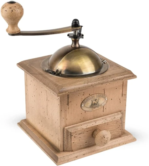 Antique Moulin à café manuel style ancien, Mouture réglable, Couleur : Finition antiquaire, Taille : 21 cm, Matière : Bois et inox, 31152 ANTIQUE Patiné 21 cm