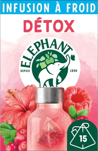 , Infusion à Froid Détox, Goût Cranberry, Framboise et Hibiscus, Boisson d'Eté Rafraichissante, Ingrédients d'Origine 100% Naturelle, 15 Sachets Pyramid Hibiscus & Cramberry Framboise Lot de 1