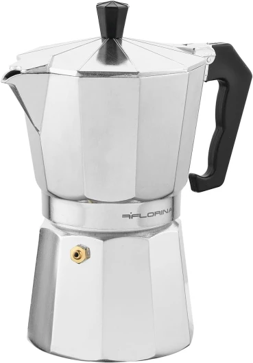 Cafetière Italienne (150 ml) I 6 Tasses I Machine a Cafe Italienne GRANDE I Cafetière en Aluminium pour Préparation d'Espresso Italien I Convient à tous les Types de Cuisinières, Induction Grande (6 Tasses)