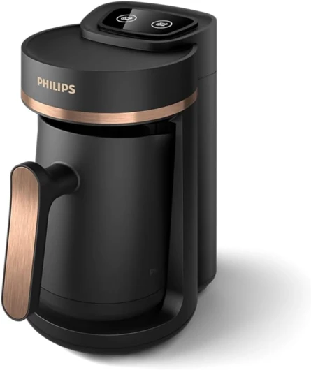 Cafetière turque Philips Series 5000 - Fonction d'infusion lente, capacité de 4 tasses, protection contre la surchauffe et le débordement,indicateur de disponibilité,boutons à effleurement (HDA150/60) Noir