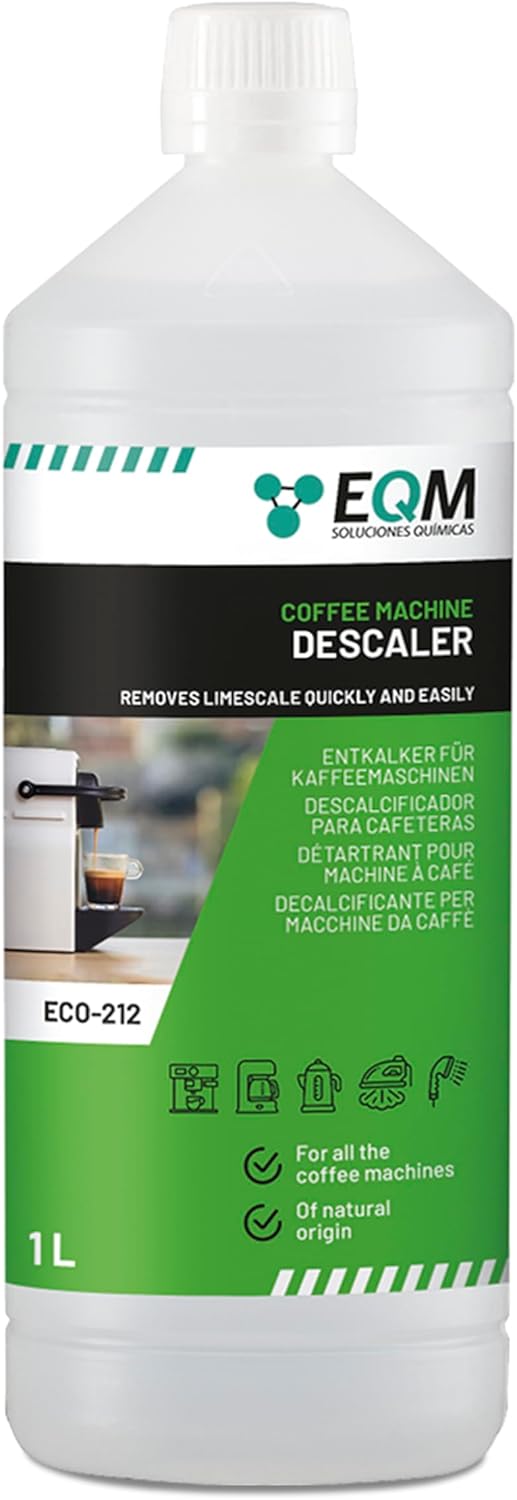 EQM - ECO-212 - Détartrant pour machine à café - 1L - 100% d'origine naturelle - Compatible avec toutes les machines à café 1 litro