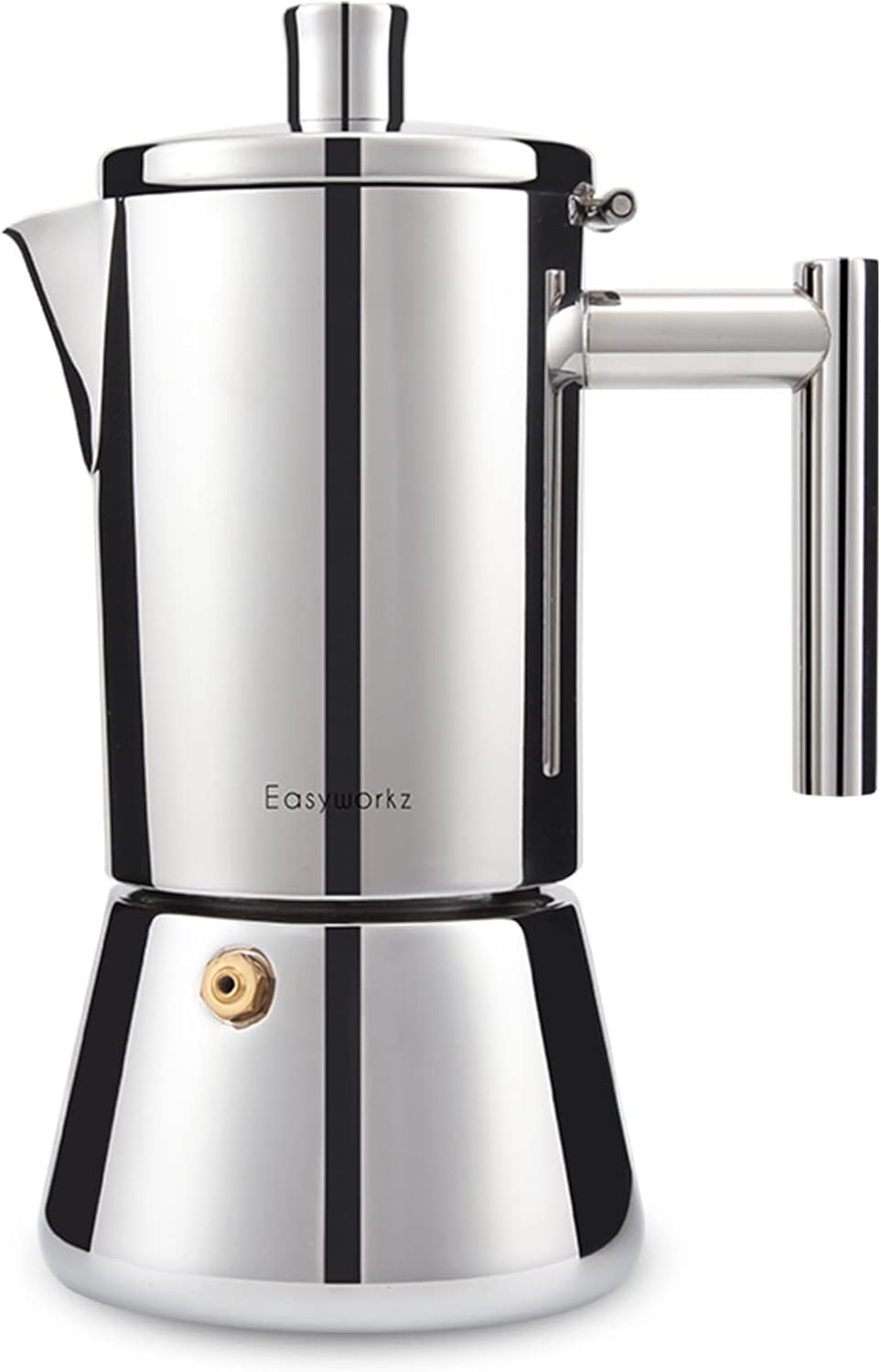 Diego Cafetière italienne en acier inoxydable pour 10-12 tasses 520 ml Pour induction à gaz et tous les types de cuisinières 520ml Argenté