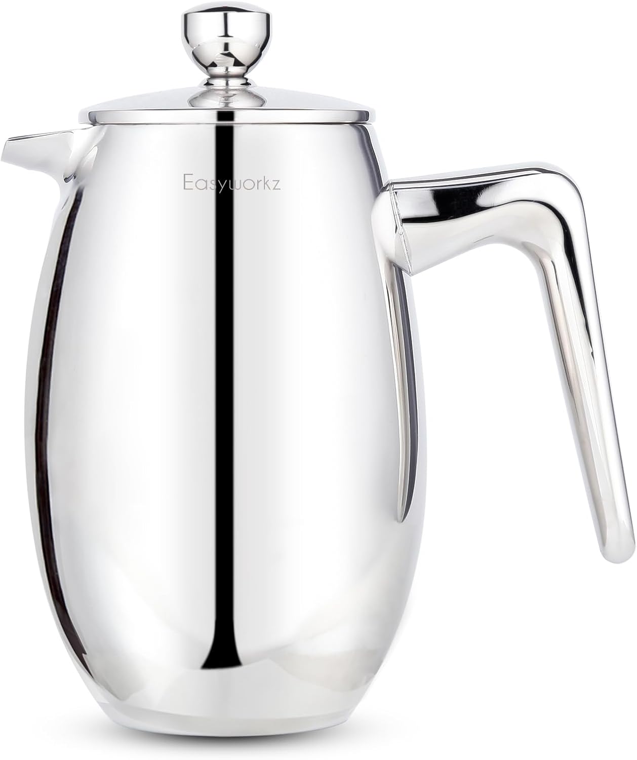 Nando Cafetière à piston isotherme à double paroi en acier inoxydable,350 ml, argent 350ml